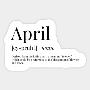 April Definition Sticker